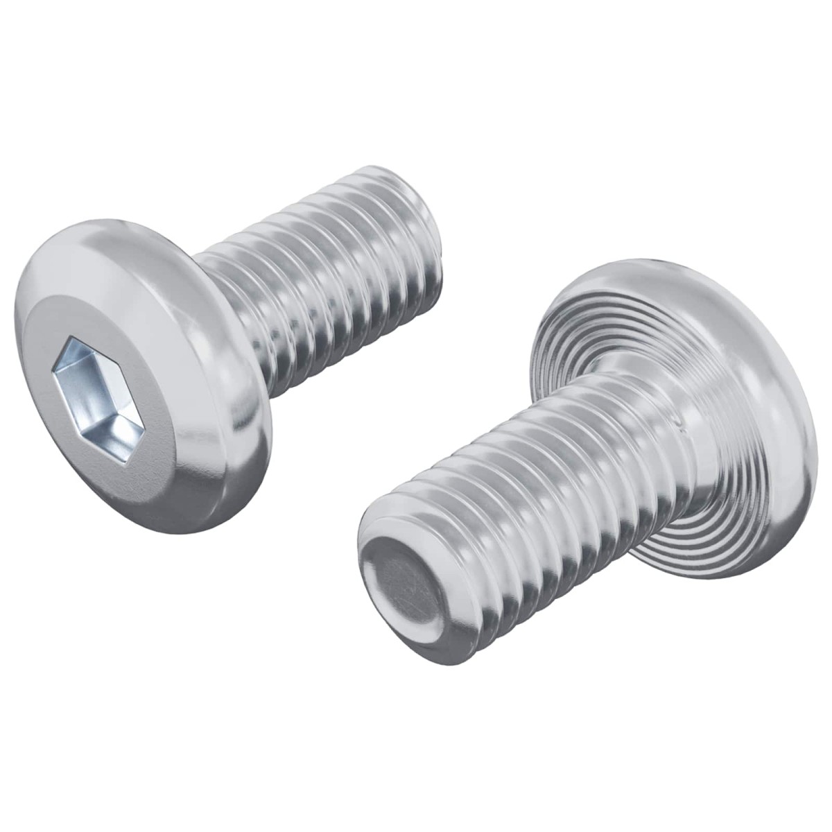 vidaXL Βίδα κλειδώματος Μονόχρωμο 2 τεμ. Ασημί M6 x 12 mm Ατσάλι