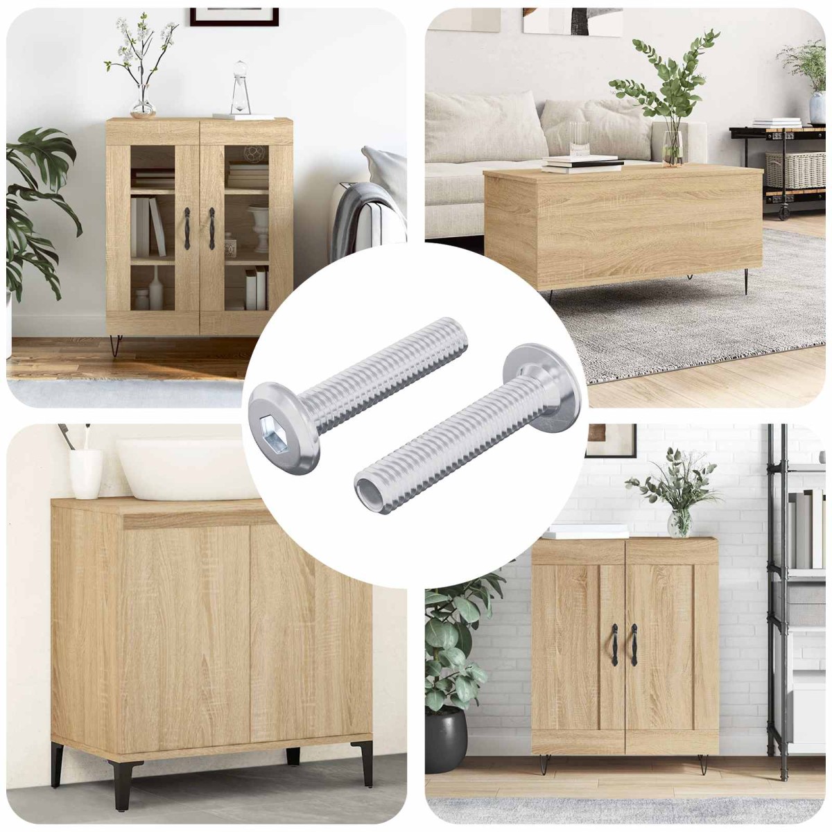 vidaXL Βίδα κλειδώματος Μονόχρωμο 2 τεμ. Ασημί M6 x 30 χιλ. Ατσάλι