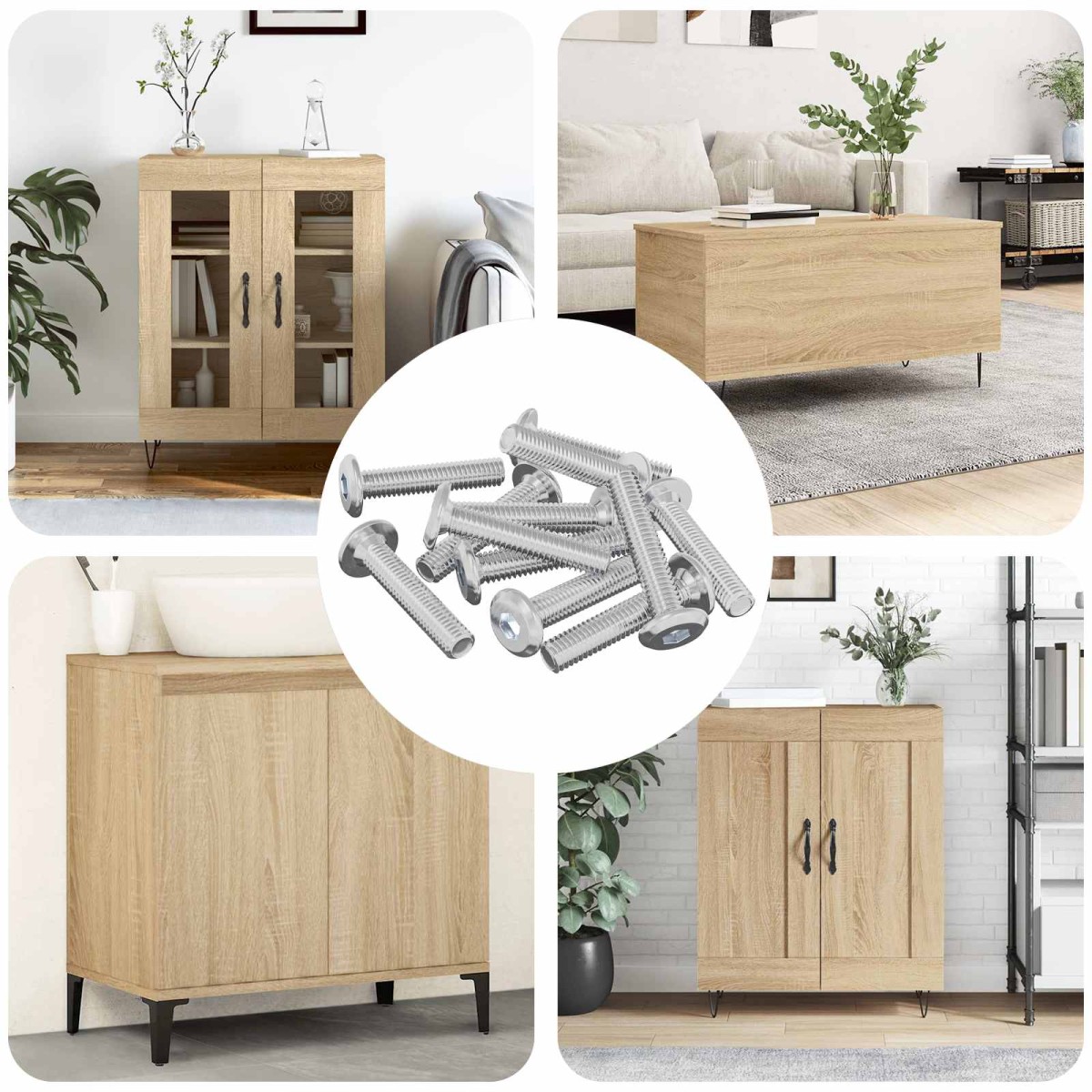 vidaXL Βίδα κλειδώματος Μονόχρωμο 12 τεμ. Ασημί M6 x 30 χιλ. Ατσάλι