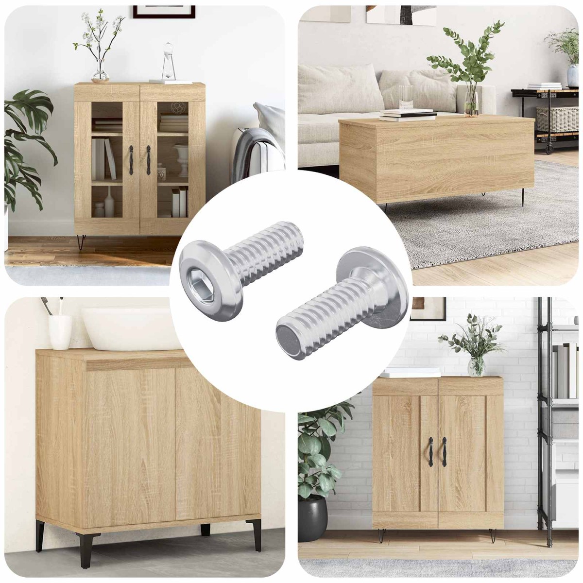vidaXL Βίδα με κλειδί κεφαλής 2 τμχ. Ασημί M6 x 15 mm Ατσάλι