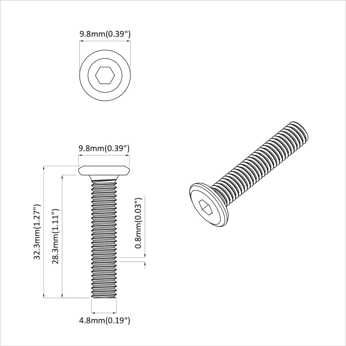 vidaXL Βίδα 2 τεμ. Ασημί 5 x 30 mm Σίδερο