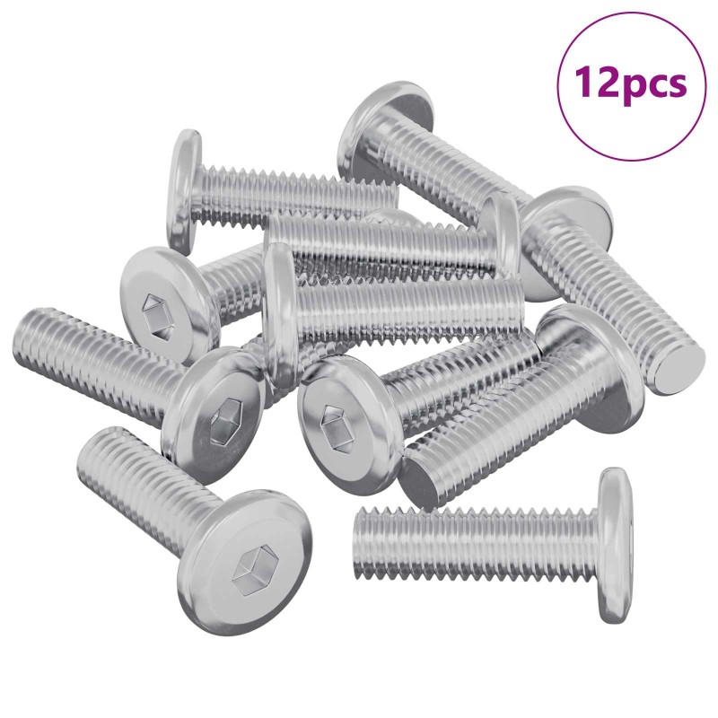 vidaXL Βίδα 12 τεμ. Ασημί 8 x 25 mm Ατσάλι
