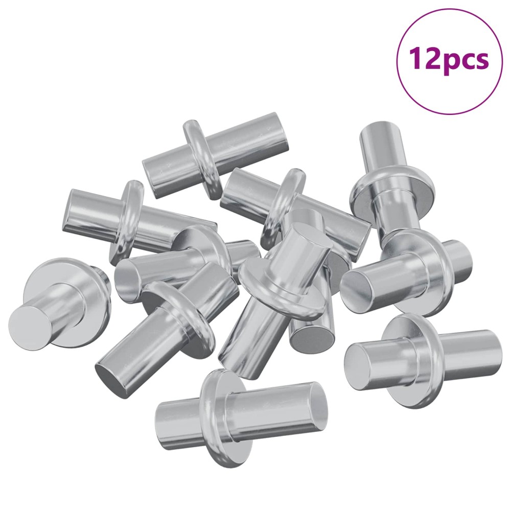vidaXL Στήριγμα Ραφιού 12 τμχ. Ασημί 8,6 x 8,6 x 14,6 mm Ατσάλι