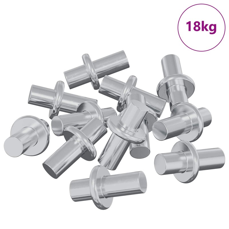 vidaXL Στήριγμα Ραφιού 4500 τμχ. Ασημί 8,6 x 8,6 x 14,6 mm Ατσάλι