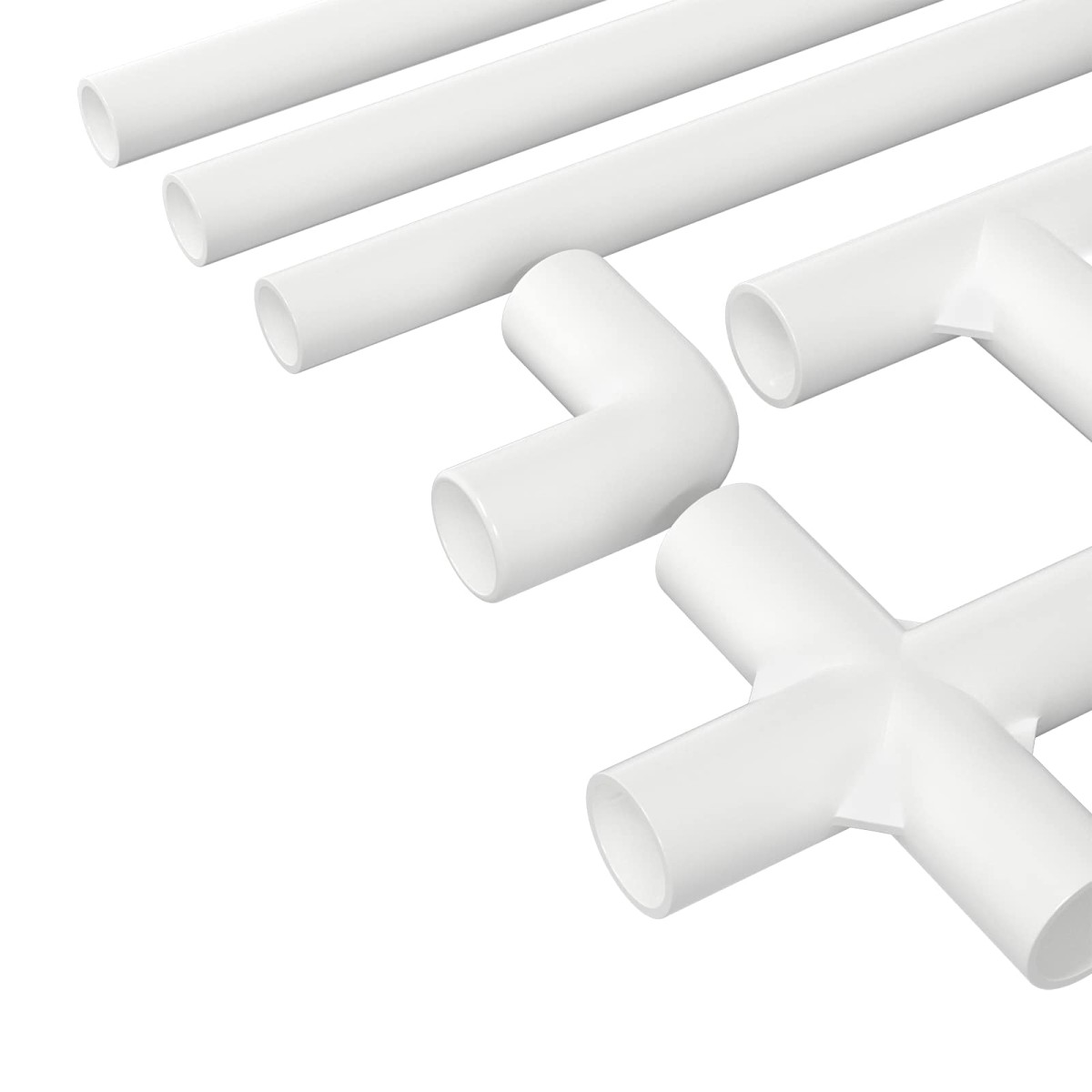 vidaXL Σωλήνας PVC 12 τμχ. Λευκό 12,2 x 1,8 x 500 mm PP και PE
