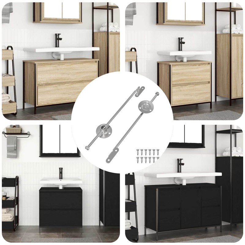 vidaXL Μεντεσές με ράβδο έλξης 2 pcs Ασημί 190 mm Σίδερο