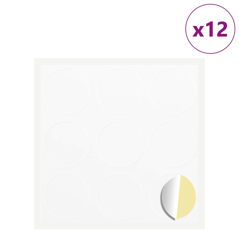 vidaXL Αυτοκόλλητο 12 τεμ. Λευκό Ø 20 x 0,5 mm Χαρτί