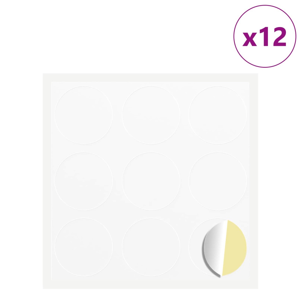 vidaXL Αυτοκόλλητο 12 τεμ. Λευκό Ø 20 x 0,5 mm Χαρτί