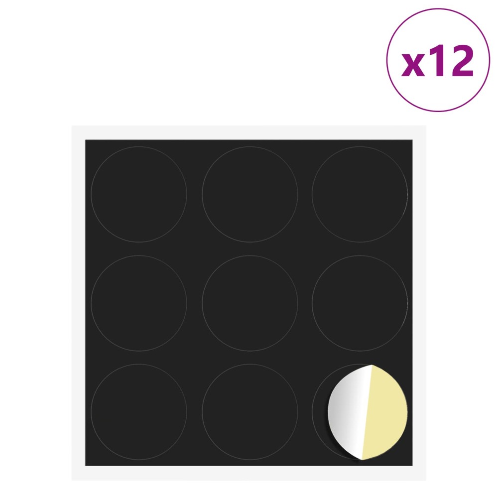 vidaXL Αυτοκόλλητη Κάλυψη Βιδών 12 τμχ. Μαύρο Ø 20 x 0,5 mm