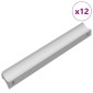 vidaXL Λαβή Μονόχρωμο 12 τμχ. Ασημί 105.7 x 7.4 x 15.5 mm Αλουμίνιο