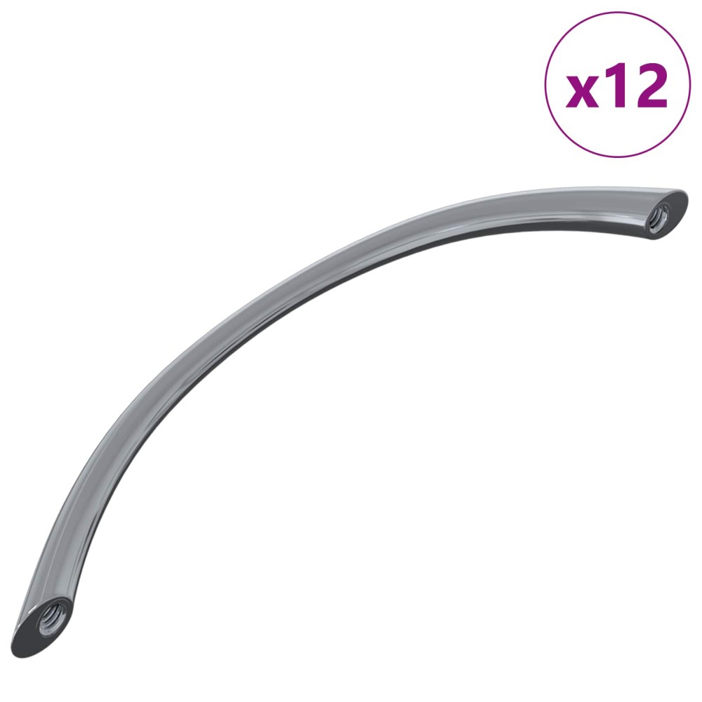 vidaXL Λαβή 12 τμχ. Ασημί 107 x 3.6 x 23 χιλ. Ανοξείδωτο ατσάλι