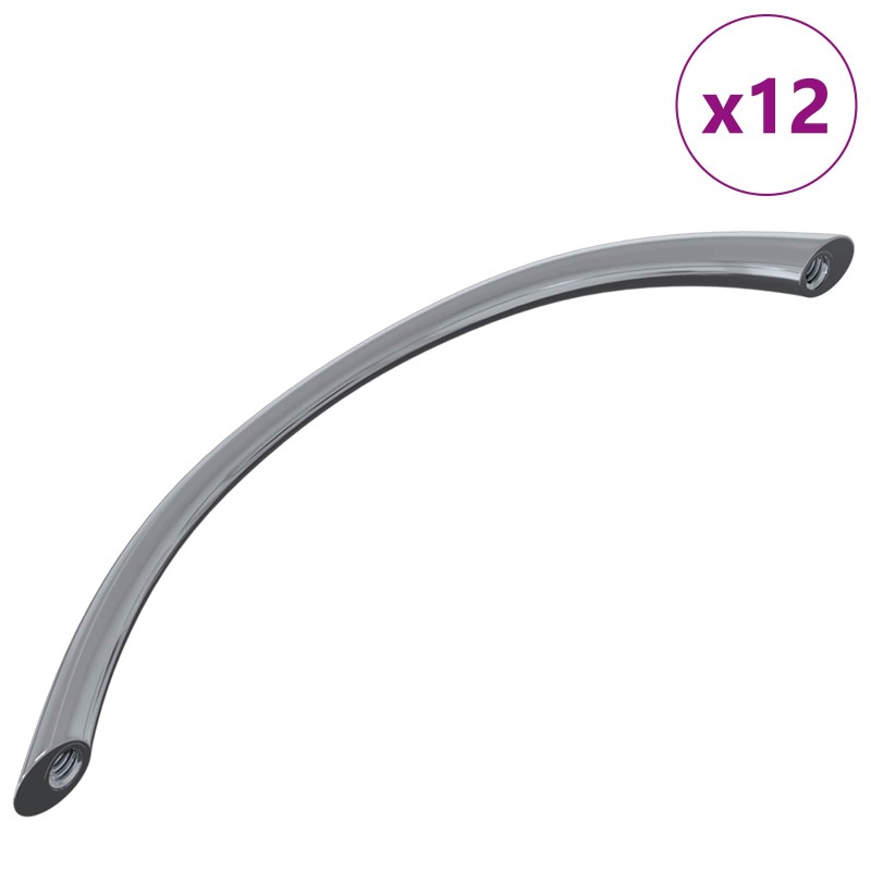 vidaXL Λαβή 12 τμχ. Ασημί 107 x 3.6 x 23 χιλ. Ανοξείδωτο ατσάλι