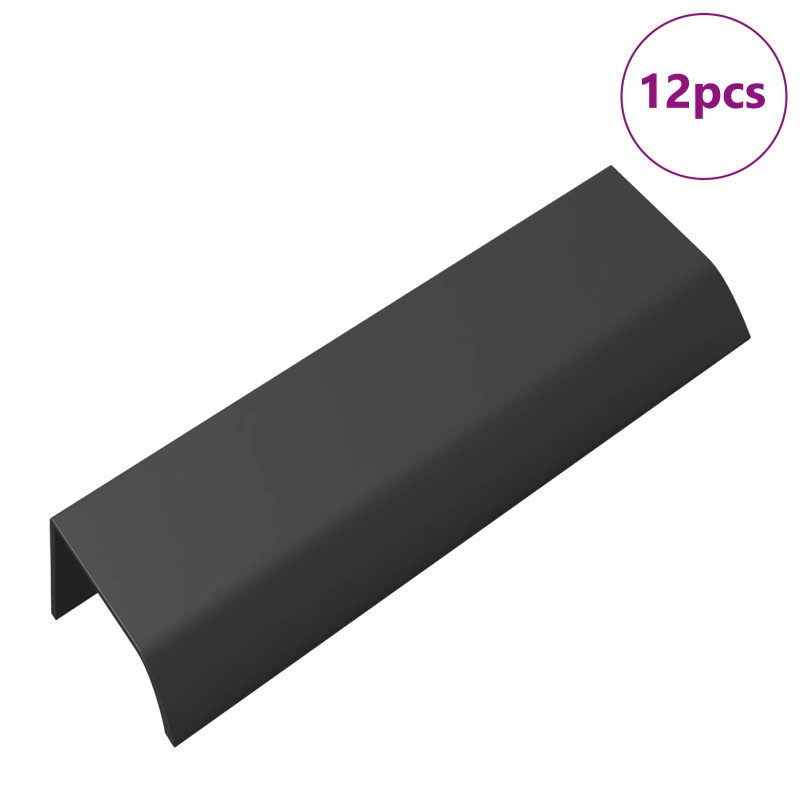 vidaXL Λαβή 12 τμχ. Μαύρο 120 x 39.6 x 17 χιλ. Αλουμίνιο