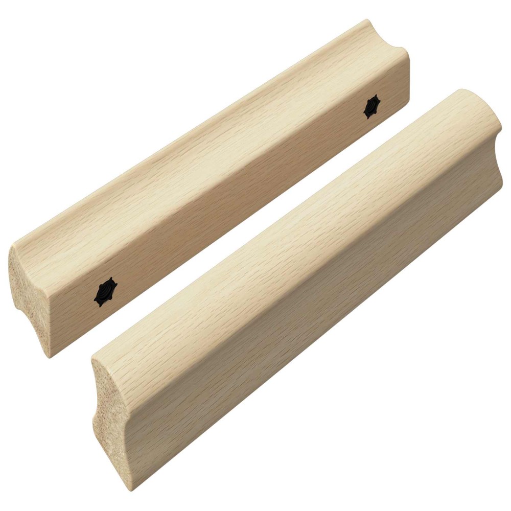 vidaXL Ευθεία Λαβή 2 τμχ. Φυσικό Χρώμα Ξύλου 130 x 25 x 30 mm