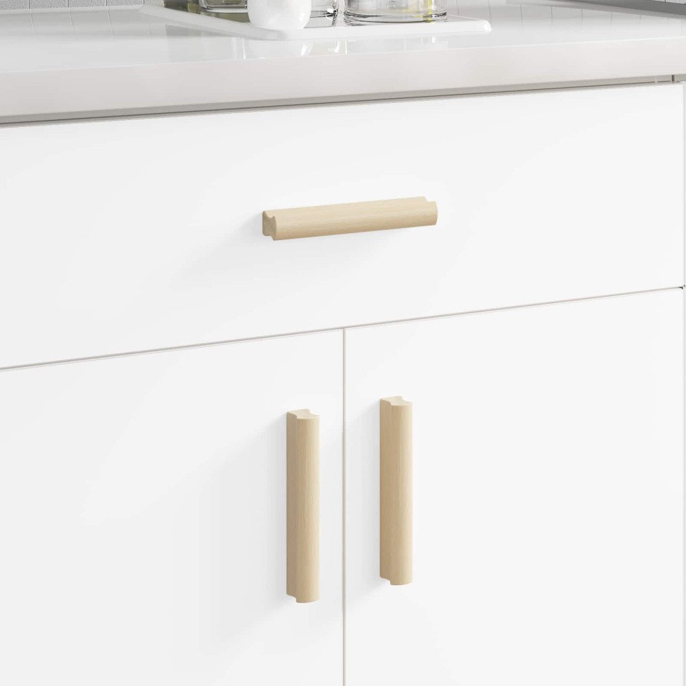 vidaXL Ευθεία Λαβή 2 τμχ. Φυσικό Χρώμα Ξύλου 130 x 25 x 30 mm