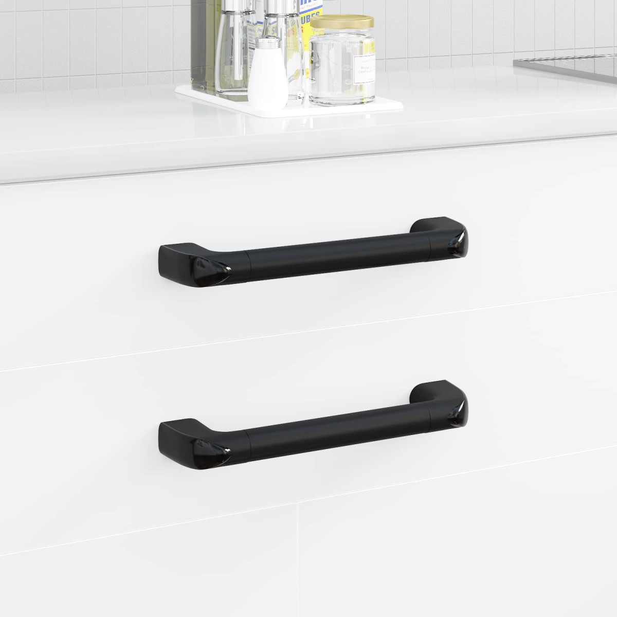 vidaXL Λαβή Μονόχρωμο 2 τμχ. Μαύρο 380 x 34 x 85 mm Αλουμίνιο και PP