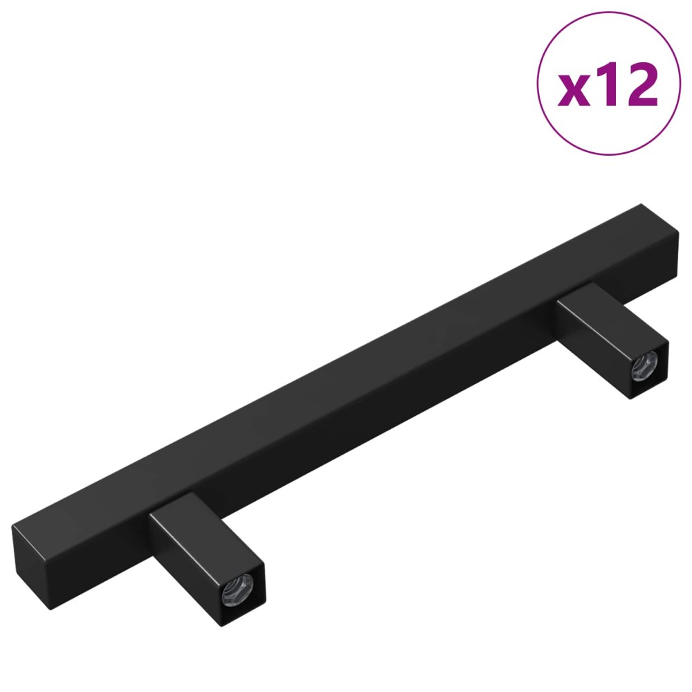 vidaXL Χειριστήριο Ντουλάπας 12 τμχ. Μαύρο 150 x 12,3 x 35,2 χιλ