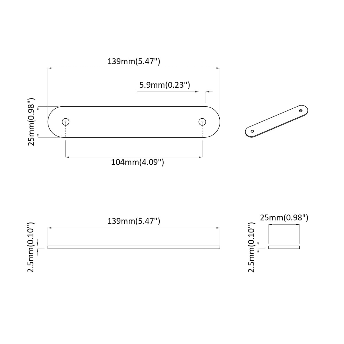 vidaXL Χερούλια Ντουλαπιών 2 τμχ. Καφέ 140 x 25 x 2,3 χιλ PU