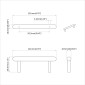 vidaXL Χειριστήριο Ντουλάπας 2 τμχ. Μαύρο 121 x 16.6 x 28.3 mm Σίδερο