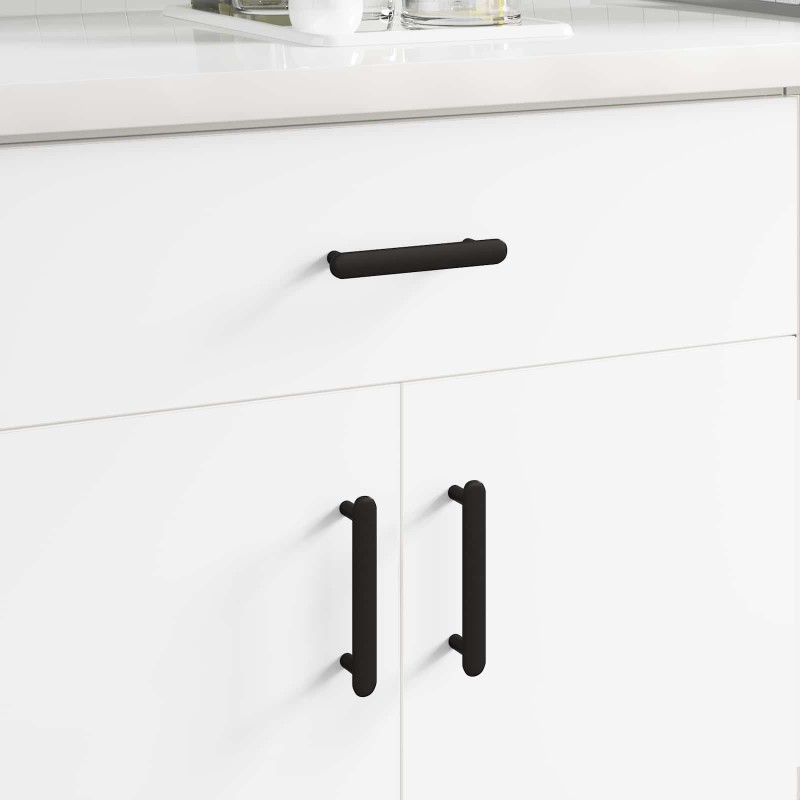 vidaXL Χειριστήριο Ντουλάπας 2 τμχ. Μαύρο 121 x 16.6 x 28.3 mm Σίδερο