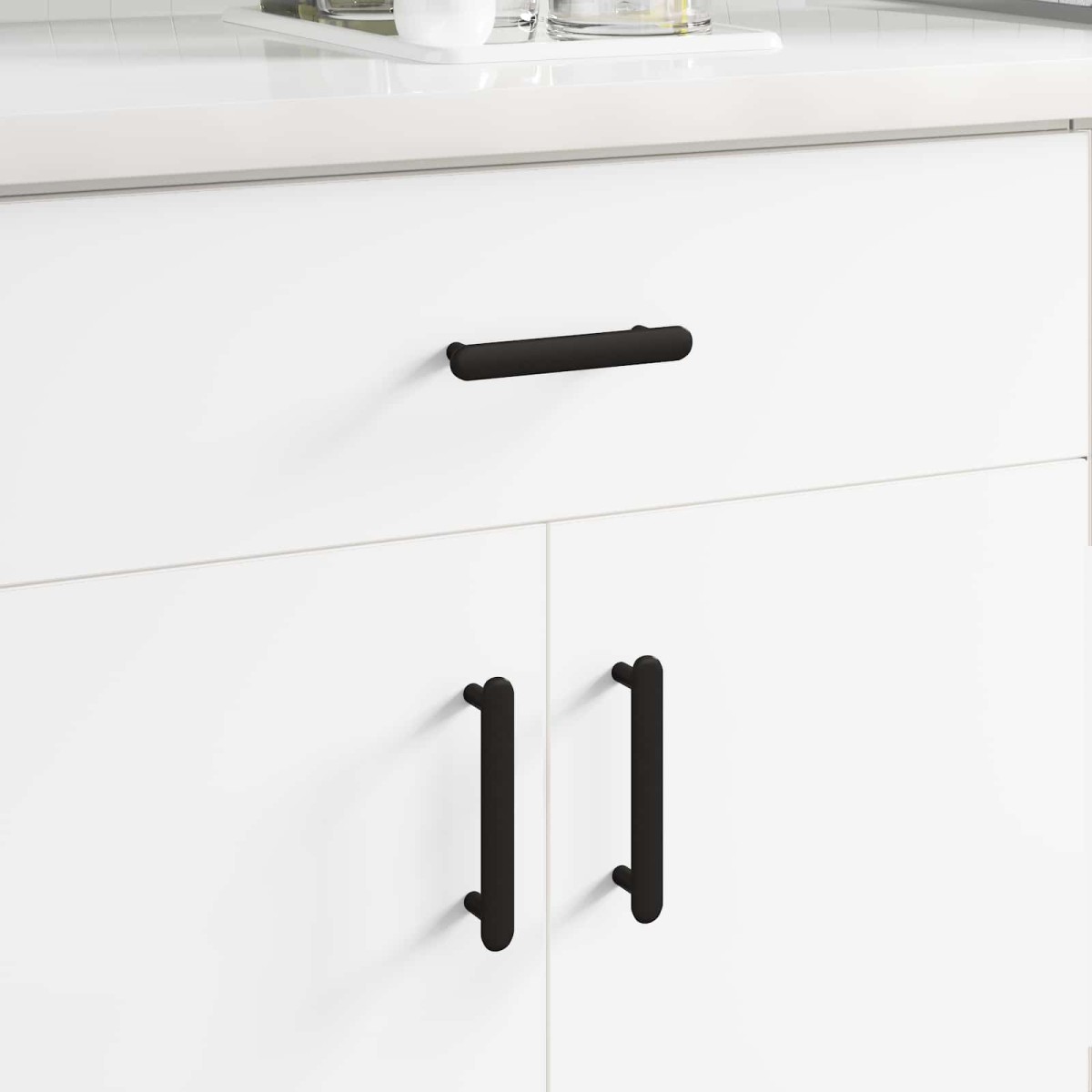vidaXL Χειριστήριο Ντουλάπας 12 τμχ. Μαύρο 121 x 16.6 x 28.3 mm Σίδερο