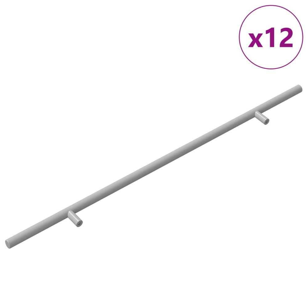 vidaXL Λαβή 12 τμχ. Ασημί 500 mm Ατσάλι