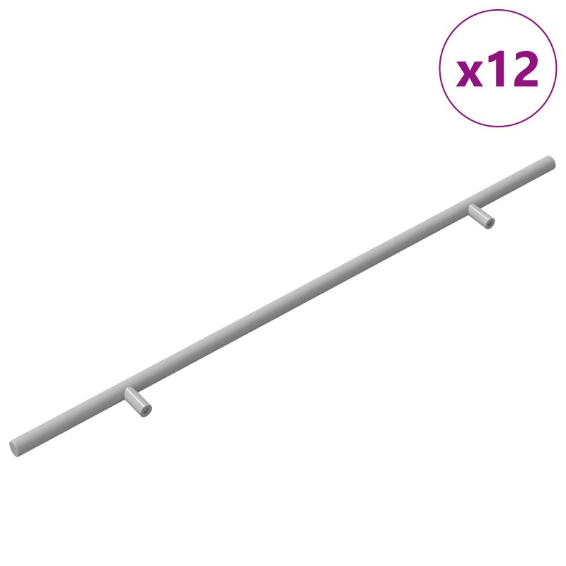 vidaXL Λαβή 12 τμχ. Ασημί 500 mm Ατσάλι