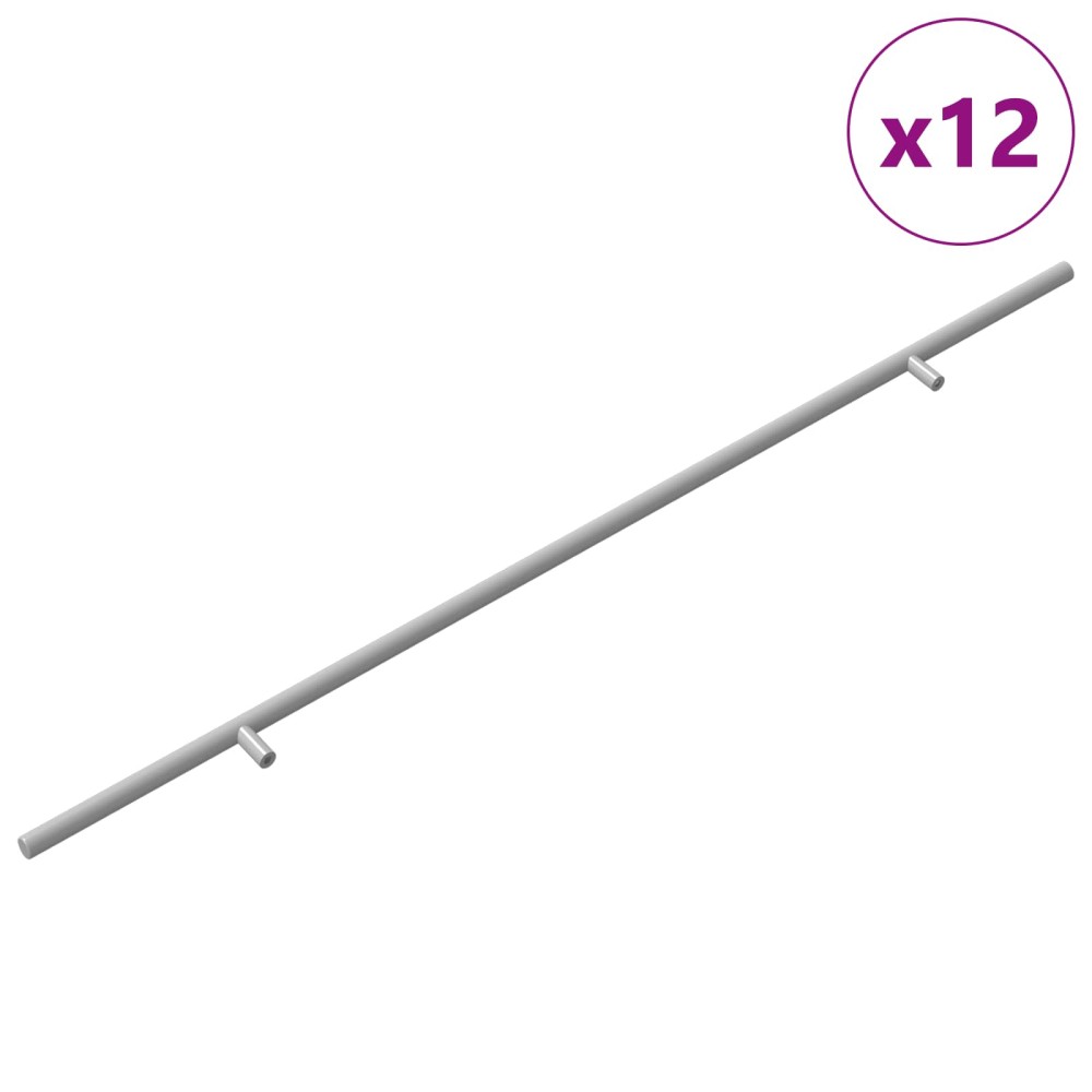vidaXL Χειριστήριο Ντουλάπας 12 τμχ. Ασημί 700mm Ανοξείδωτο ατσάλι