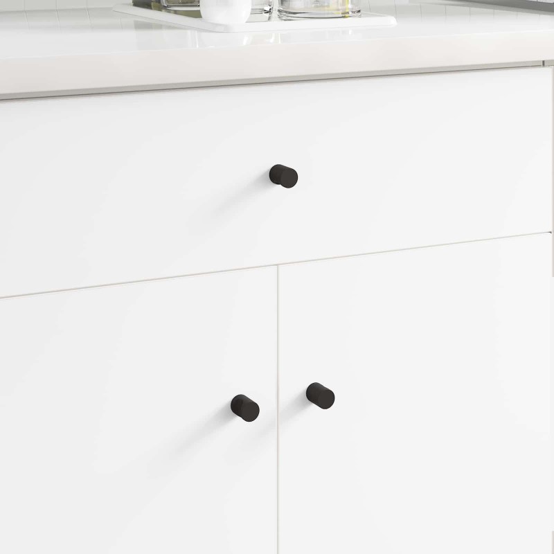 vidaXL Κουμπιά Ντουλαπών 2 τμχ. Μαύρο M4 x 12 mm Σίδερο