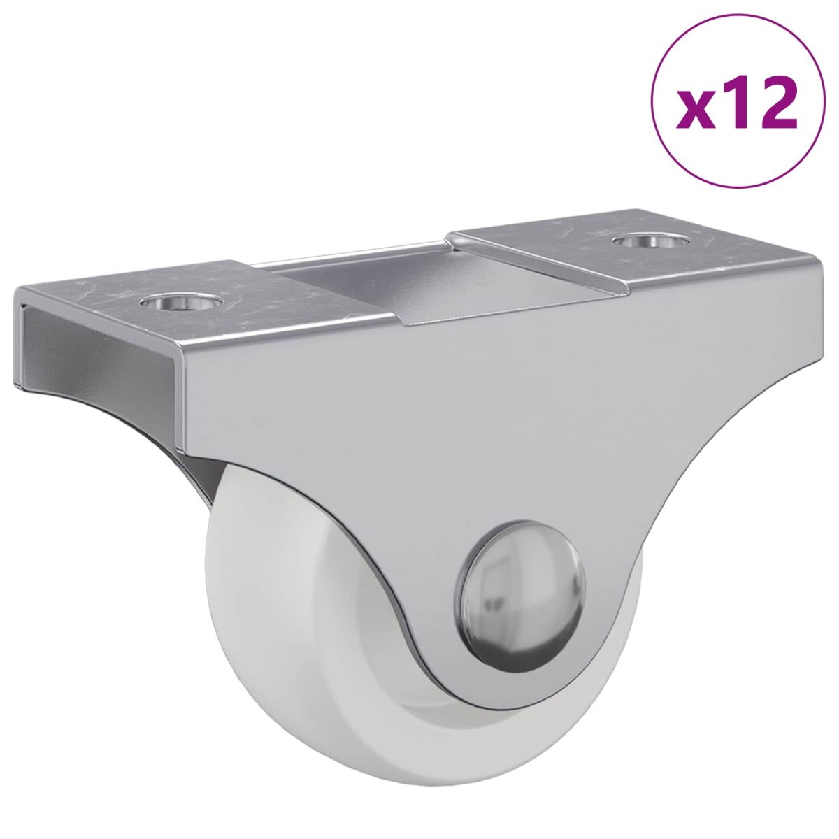 vidaXL Τροχίσκος 12 τμχ. Λευκό 42 x 11,5 x 29 mm Σίδερο