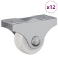 vidaXL Τροχίσκος 12 τμχ. Λευκό 42 x 11,5 x 29 mm Σίδερο
