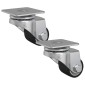 vidaXL Τροχίσκος 2 τμχ. Ασημί 44,1 x 44,1 x 1,95 χιλ Νάιλον