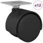 vidaXL Στρόφιγγα 12 τμχ. Μαύρο 39,5 x 39,5 x 37,8 χιλ Σίδηρος και PP