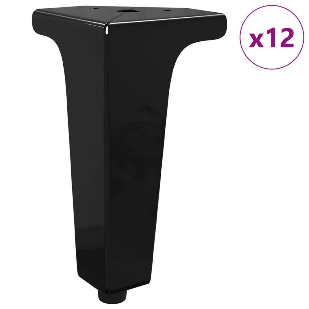 vidaXL Πόδια Επίπλων 12 τμχ. Μαύρο 54,1 x 54,1 x 100 mm Σίδερο