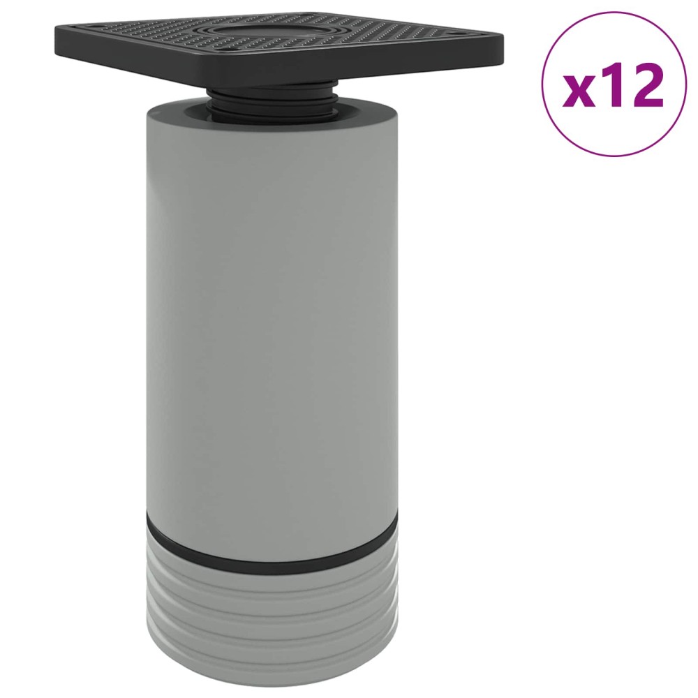 vidaXL Πόδια Επίπλων Ρυθμιζόμενο 12 τμχ. Λευκό 64 x 64 x 100 mm PP