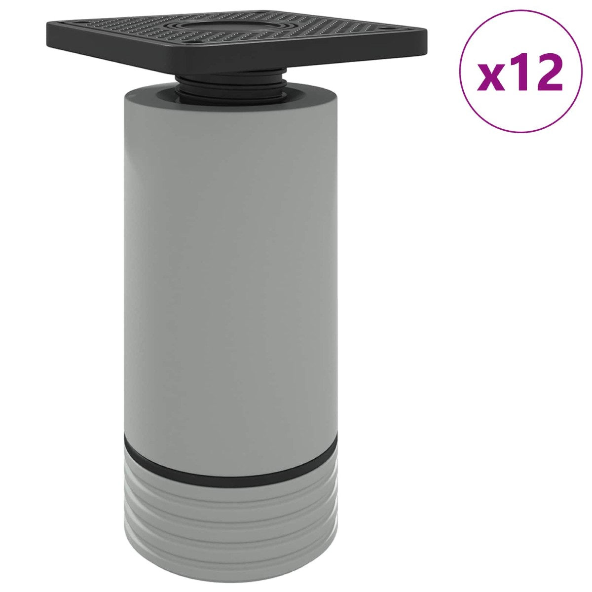 vidaXL Πόδια Επίπλων Ρυθμιζόμενο 12 τμχ. Λευκό 64 x 64 x 100 mm PP