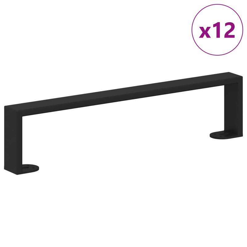 vidaXL Πόδια Επίπλων 12 τμχ. Μαύρο 436 x 40,5 x 100 χιλ Σίδερο