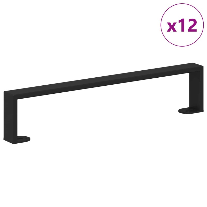 vidaXL Πόδια Επίπλων 12 τμχ. Μαύρο 481 x 40,5 x 100 χιλ Σίδερο