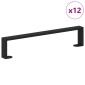 vidaXL Πόδια Επίπλων 12 τμχ. Μαύρο 481 x 40,5 x 100 χιλ Σίδερο