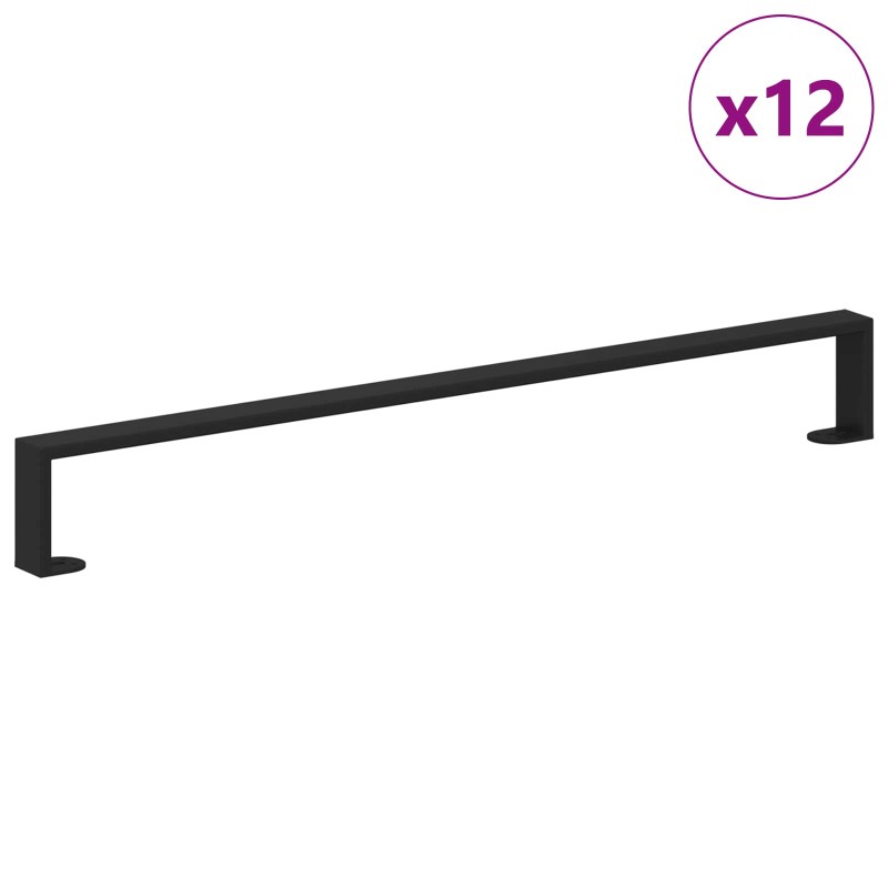 vidaXL Πόδια Επίπλων 12 τμχ. Μαύρο 796 x 40,5 x 100 χιλ Σίδερο