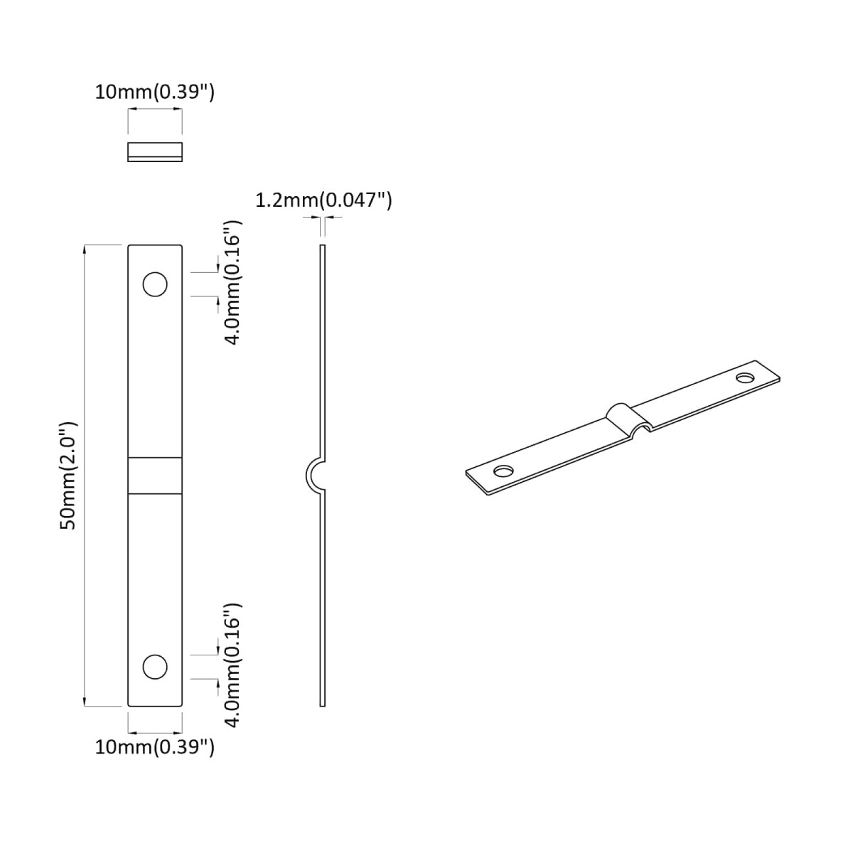 vidaXL Πλάκα Χτυπήματος 12 τμχ. Ασημί 50 x 10 x 1,2 mm Σίδερο