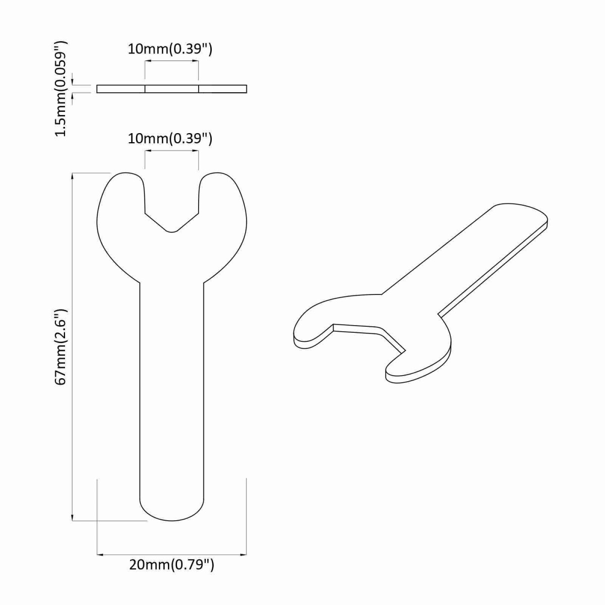 vidaXL Δίχαλο 12 τμχ. Ασημί 10 mm Σίδερο