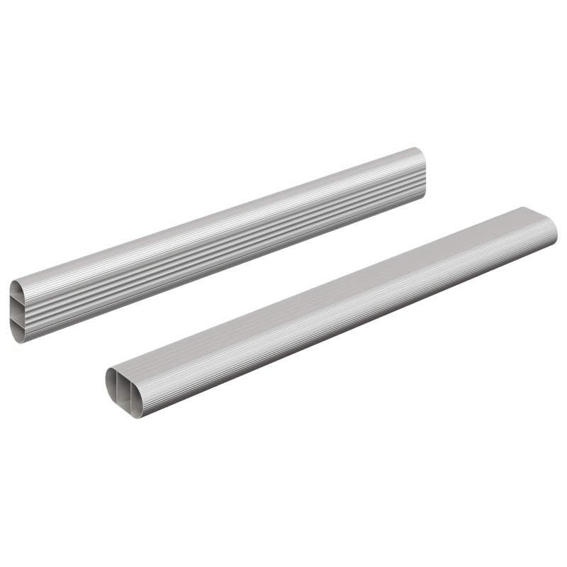 vidaXL Ράβδος Ντουλάπας 2 τμχ. Ασημί 264 x 15 x 29 mm
