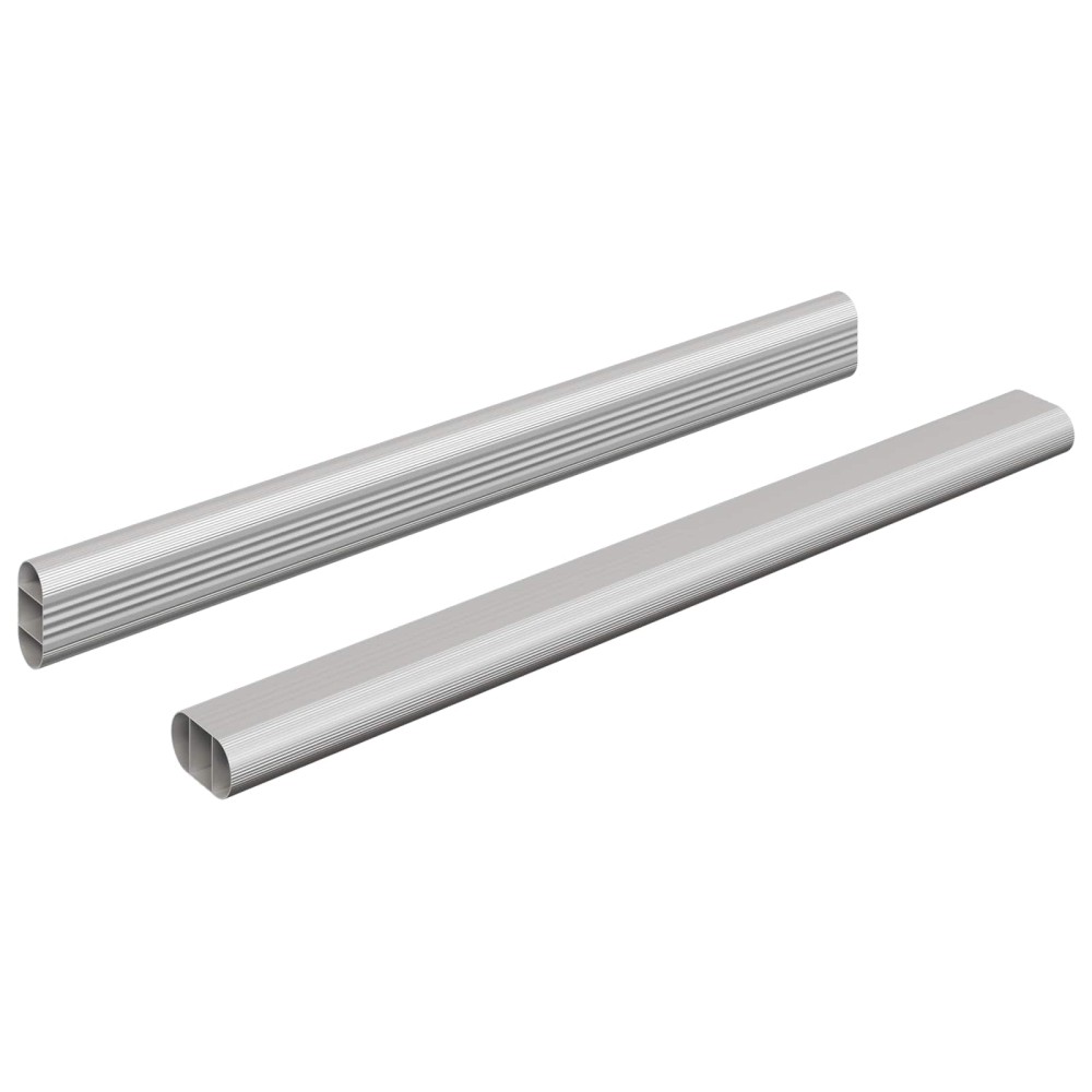 vidaXL Ράβδος Ντουλάπας 2 τμχ. Ασημί 316 x 15 x 29 mm