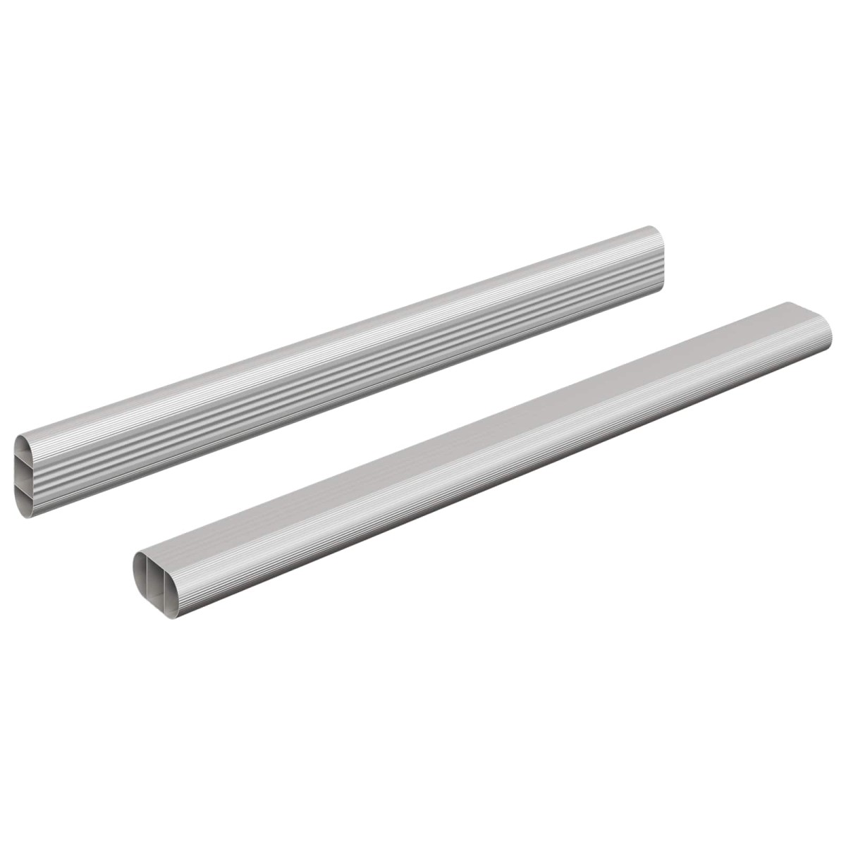 vidaXL Ράβδος Ντουλάπας 2 τμχ. Ασημί 316 x 15 x 29 mm