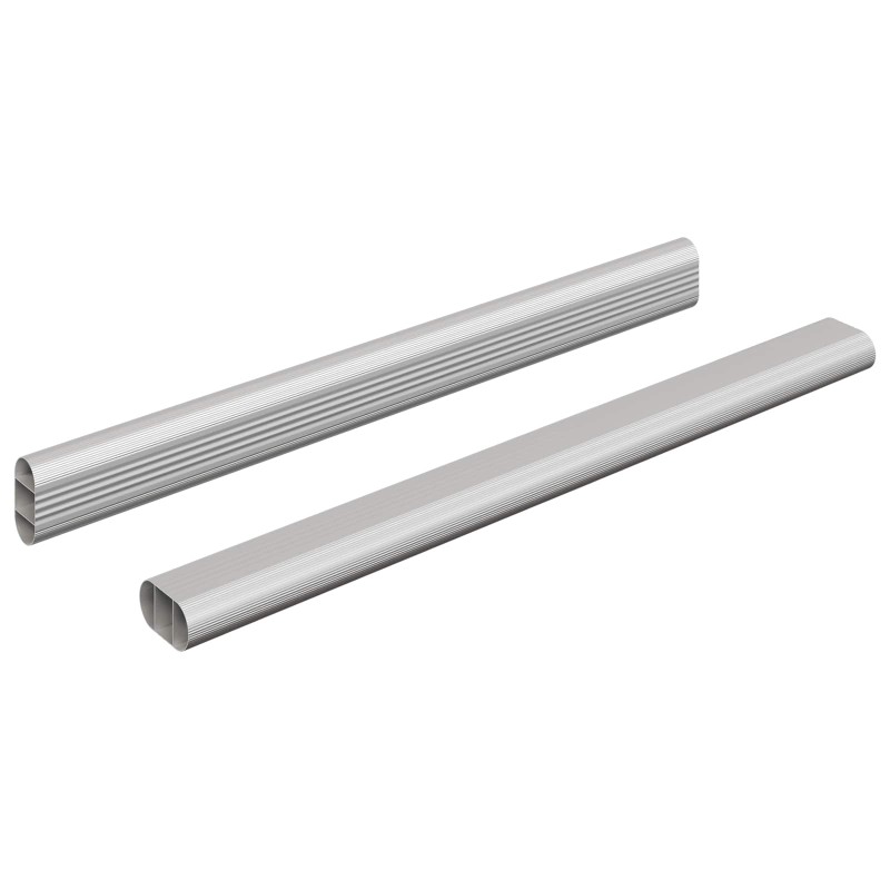vidaXL Ράβδος Ντουλάπας 2 τμχ. Ασημί 316 x 15 x 29 mm