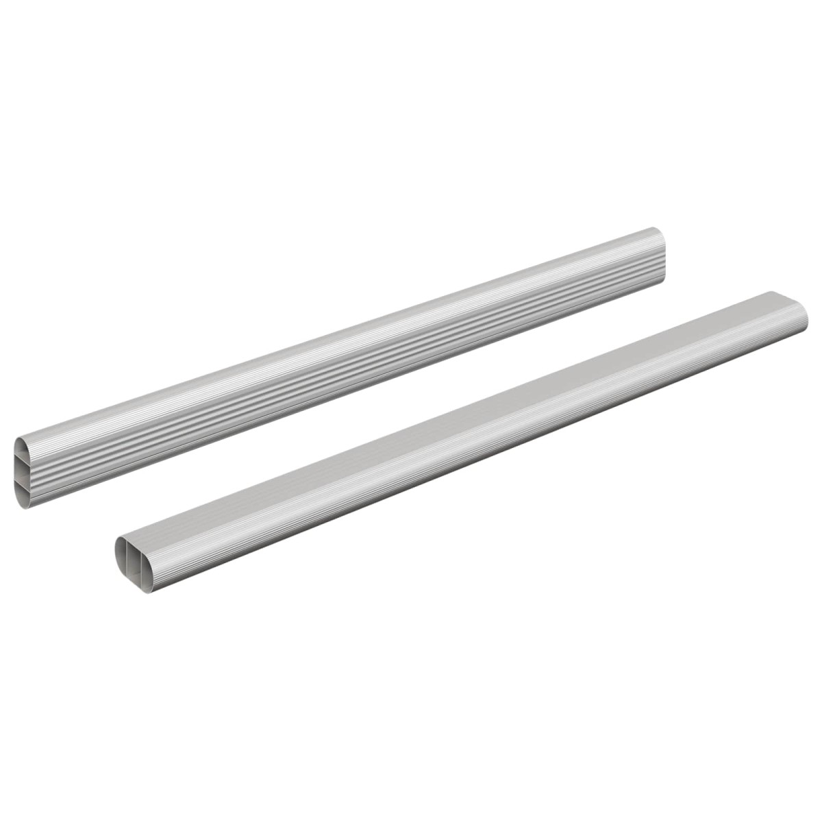 vidaXL Ράβδος Ντουλάπας 2 τμχ. Ασημί 372 x 15 x 29 mm