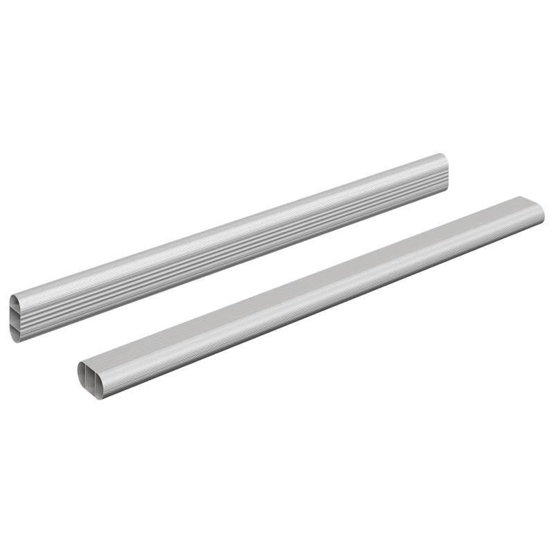 vidaXL Ράβδος Ντουλάπας 2 τμχ. Ασημί 372 x 15 x 29 mm