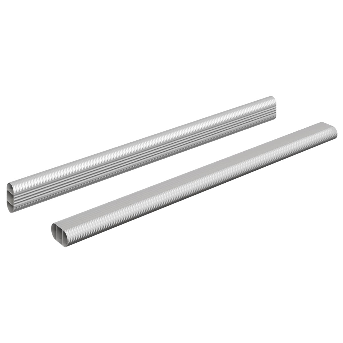 vidaXL Ράβδος Ντουλάπας 2 τμχ. Ασημί 464 x 15 x 29 mm