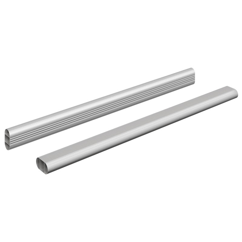 vidaXL Ράβδος Ντουλάπας 2 τμχ. Ασημί 464 x 15 x 29 mm